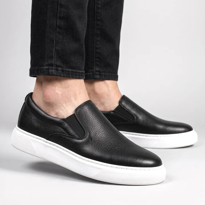 Chaussure en Cuir Grainé Tres Confortable