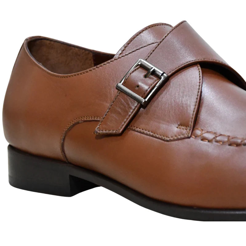 Babti Classico – Chaussure Monk à Boucle en Cuir (Noir & Marron)