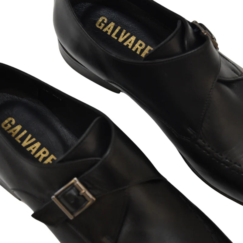Babti Classico – Chaussure Monk à Boucle en Cuir (Noir & Marron)