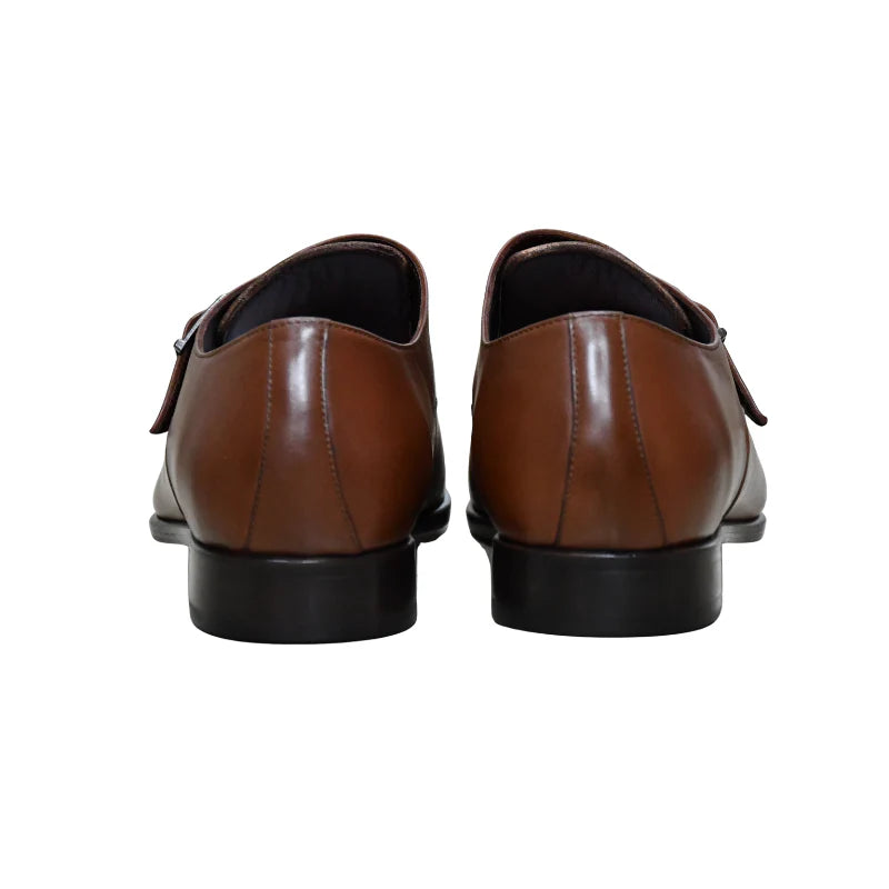 Babti Classico – Chaussure Monk à Boucle en Cuir (Noir & Marron)
