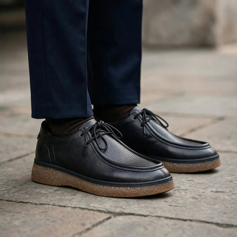 Derby Mocassin En Cuir