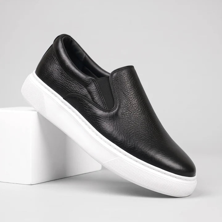Chaussure en Cuir Grainé Tres Confortable