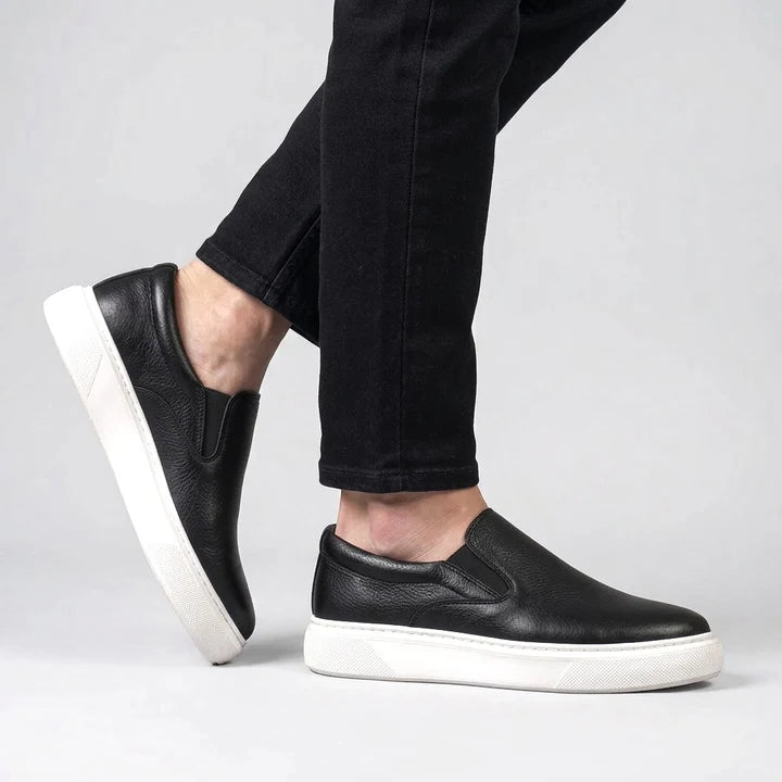 Chaussure en Cuir Grainé Tres Confortable