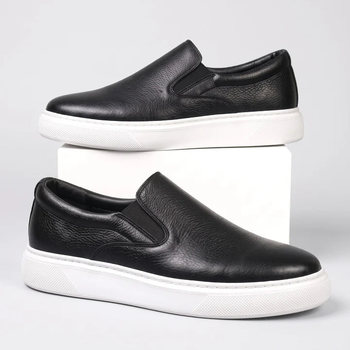 Chaussure en Cuir Grainé Tres Confortable