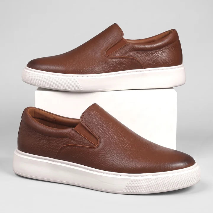 Chaussure en Cuir Grainé Tres Confortable