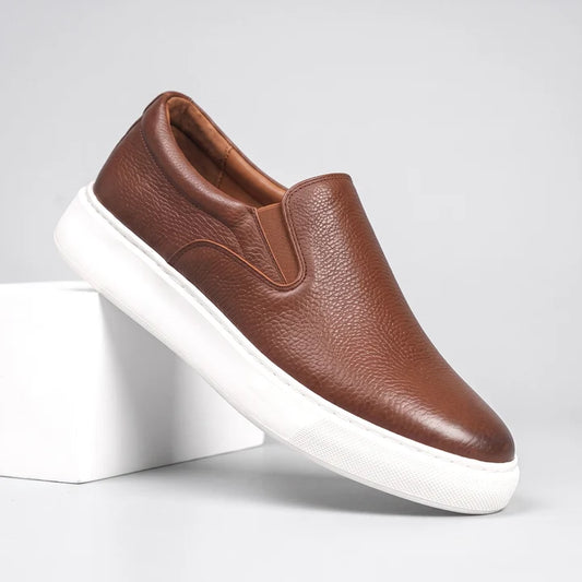 Chaussure en Cuir Grainé Tres Confortable
