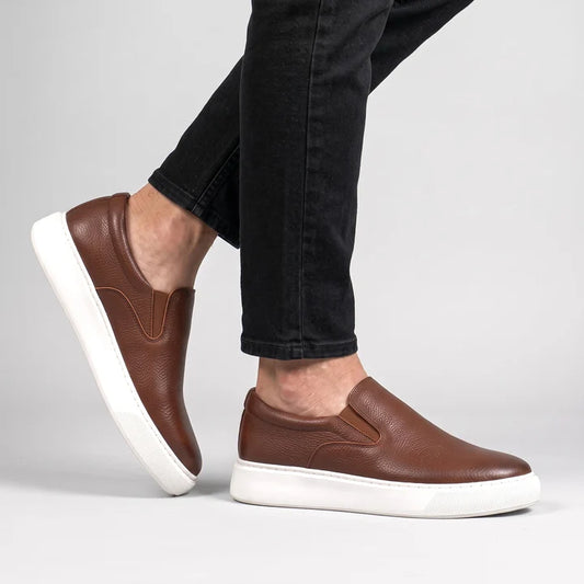 Chaussure en Cuir Grainé Tres Confortable
