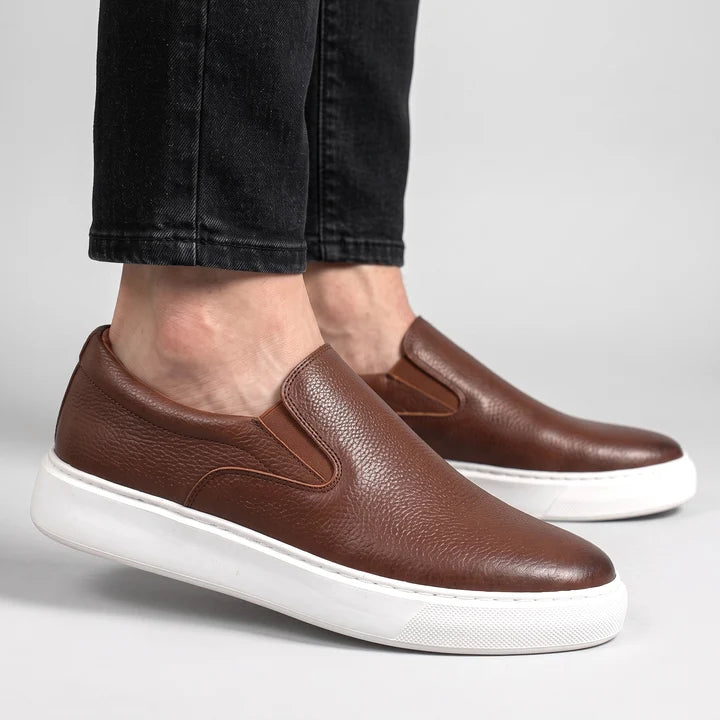 Chaussure en Cuir Grainé Tres Confortable