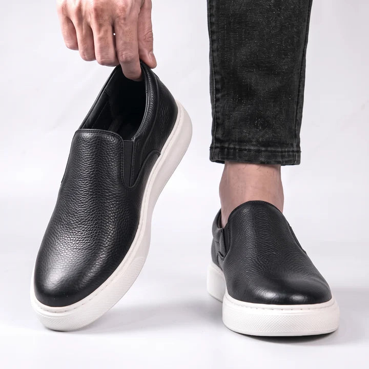 Chaussure en Cuir Grainé Tres Confortable