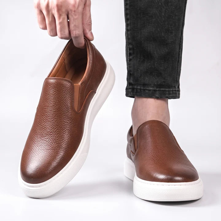 Chaussure en Cuir Grainé Tres Confortable