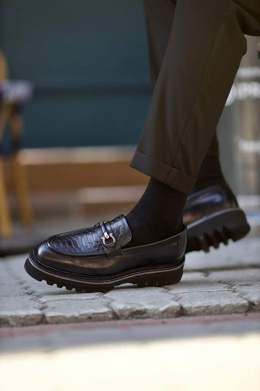 Mocassins noirs SP à grosse boucle