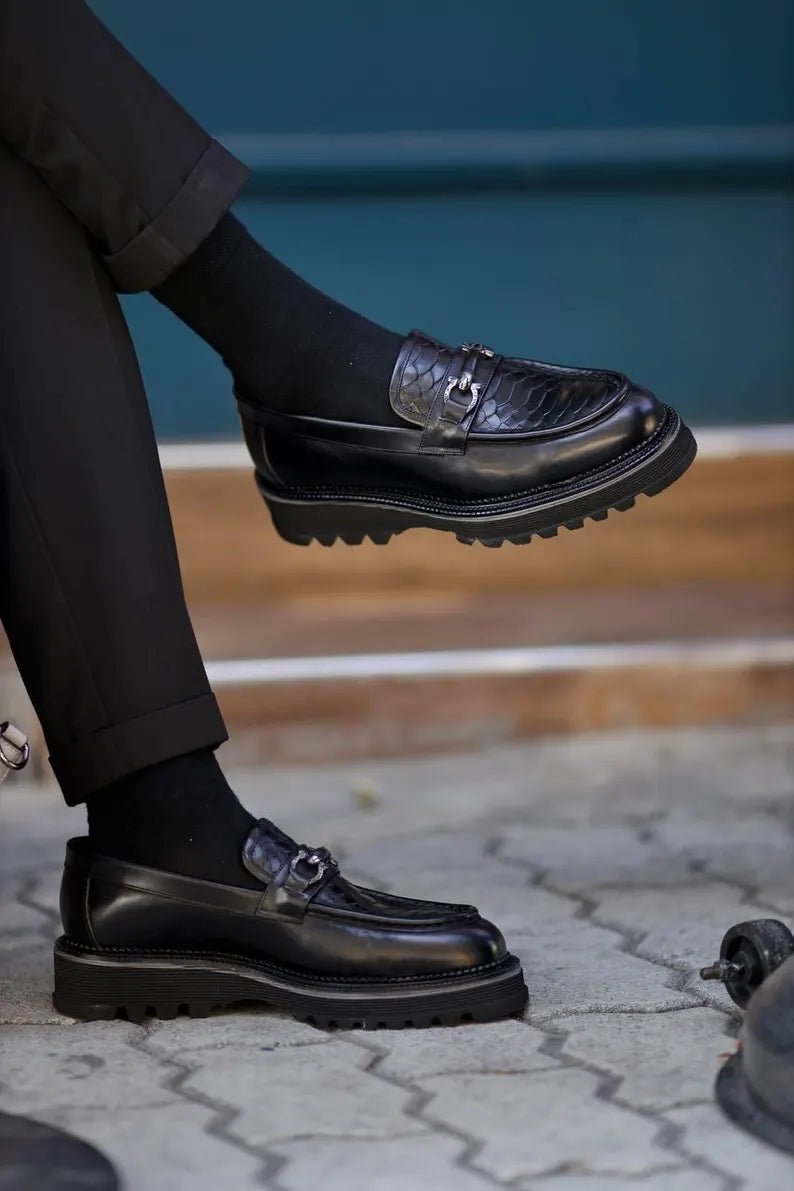 Mocassins noirs SP à grosse boucle