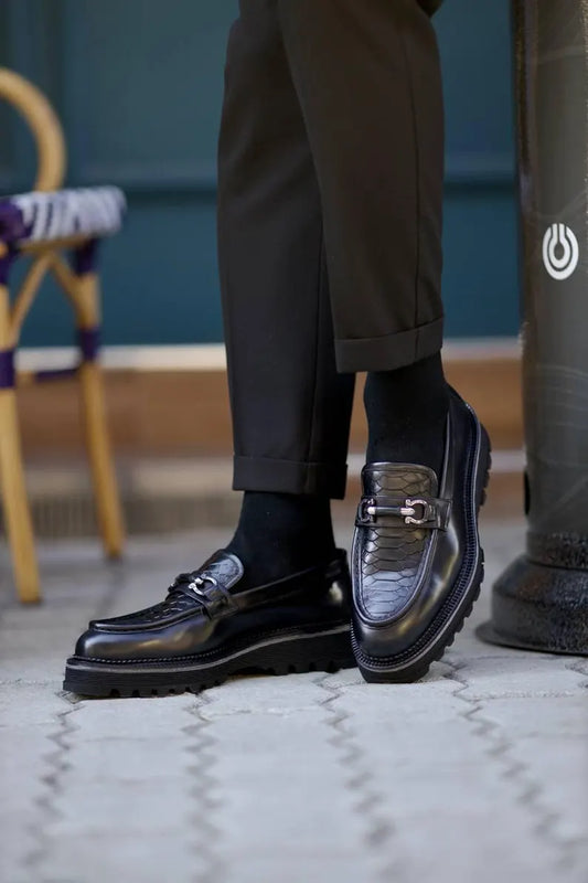 Mocassins noirs SP à grosse boucle