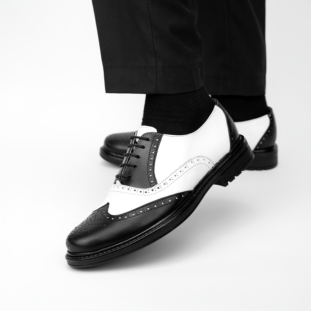Richelieu Brogues Noir & Blanc