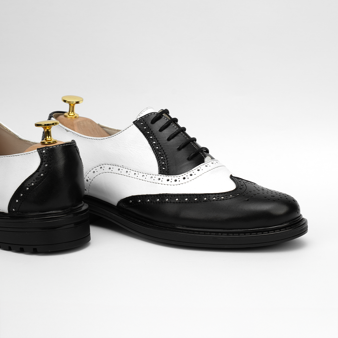 Richelieu Brogues Noir & Blanc